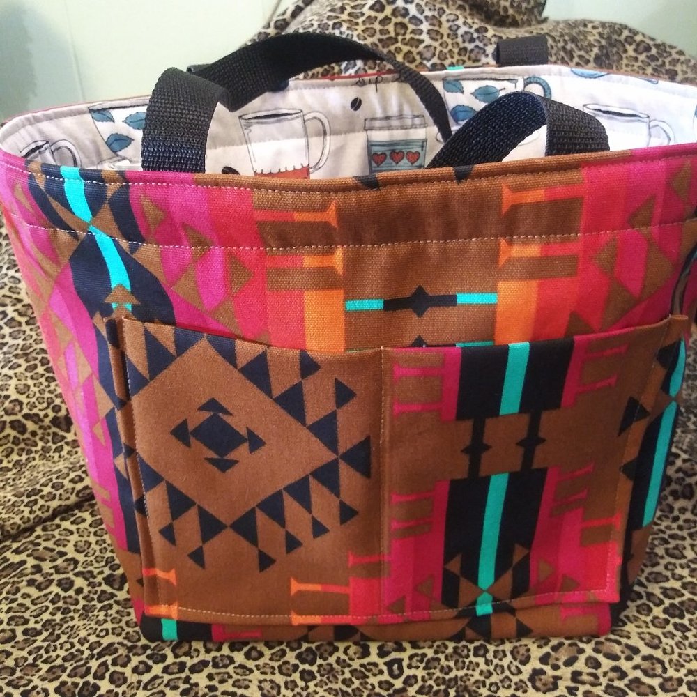 1870 Jeaniemade Aztec Print Shoulder Bag Purse